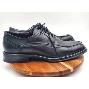 Claiborne Derby Dress Shoes Men's 11 Black Leather Square Toe Lace Up Comfort